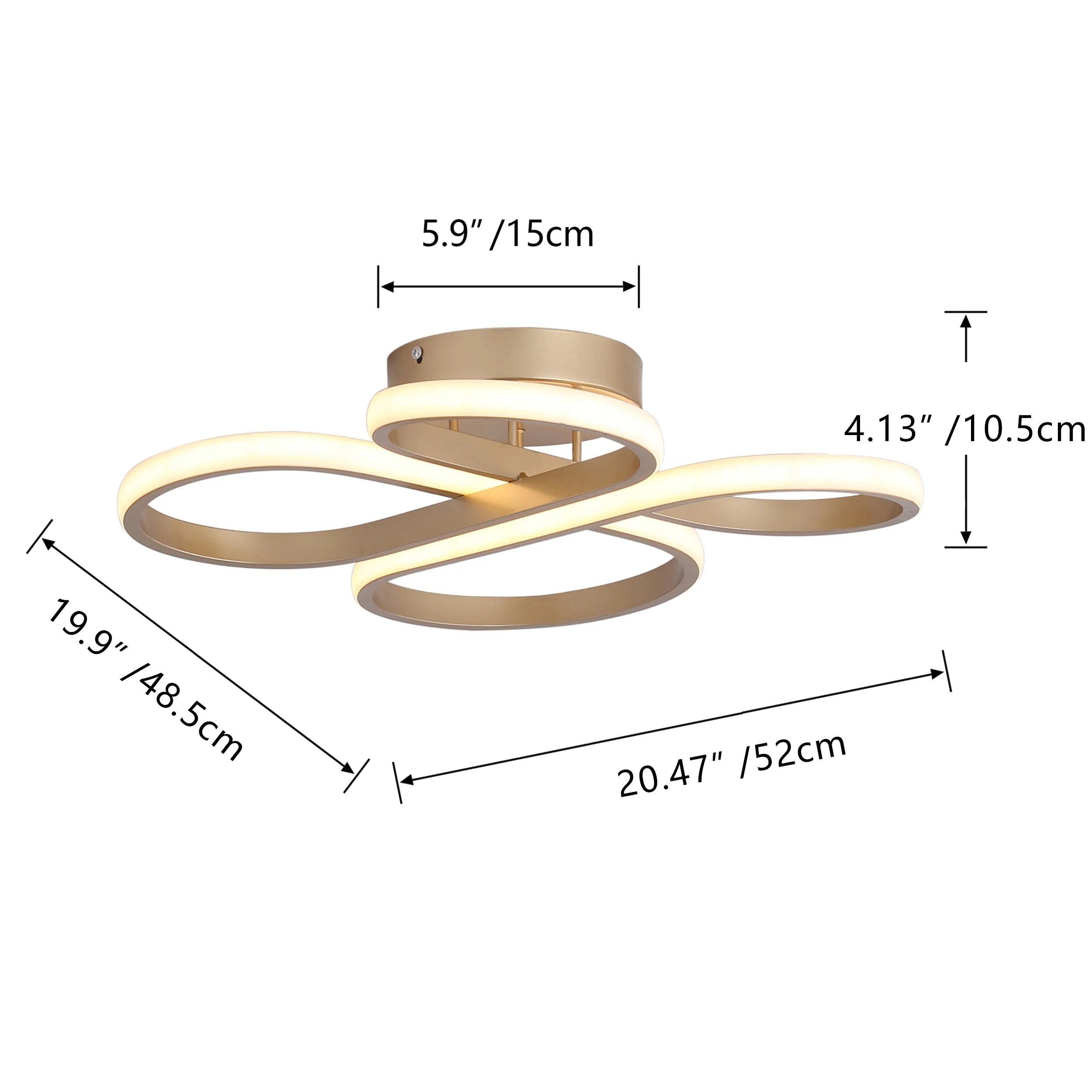 1-Light Concise LED Semi-Flush Mount Lighting