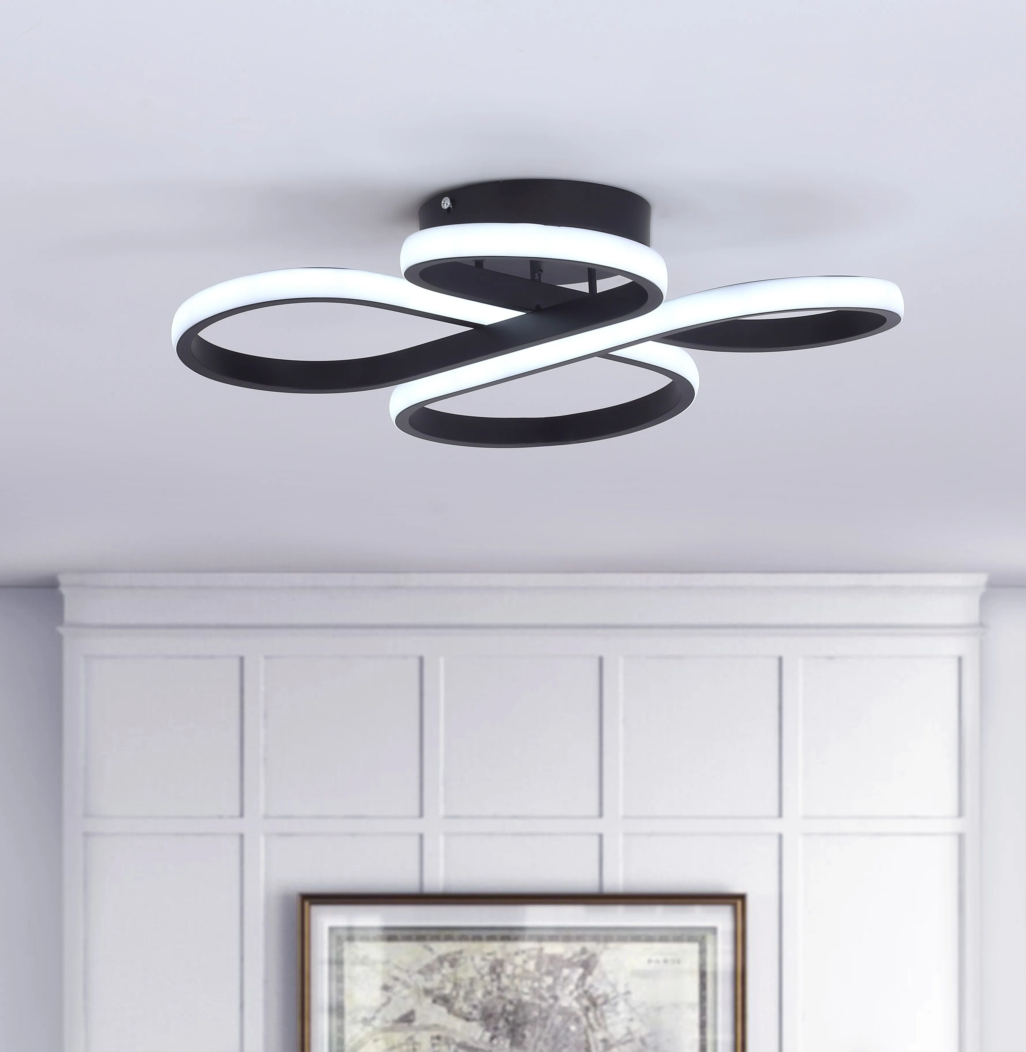 1-Light Concise LED Semi-Flush Mount Lighting