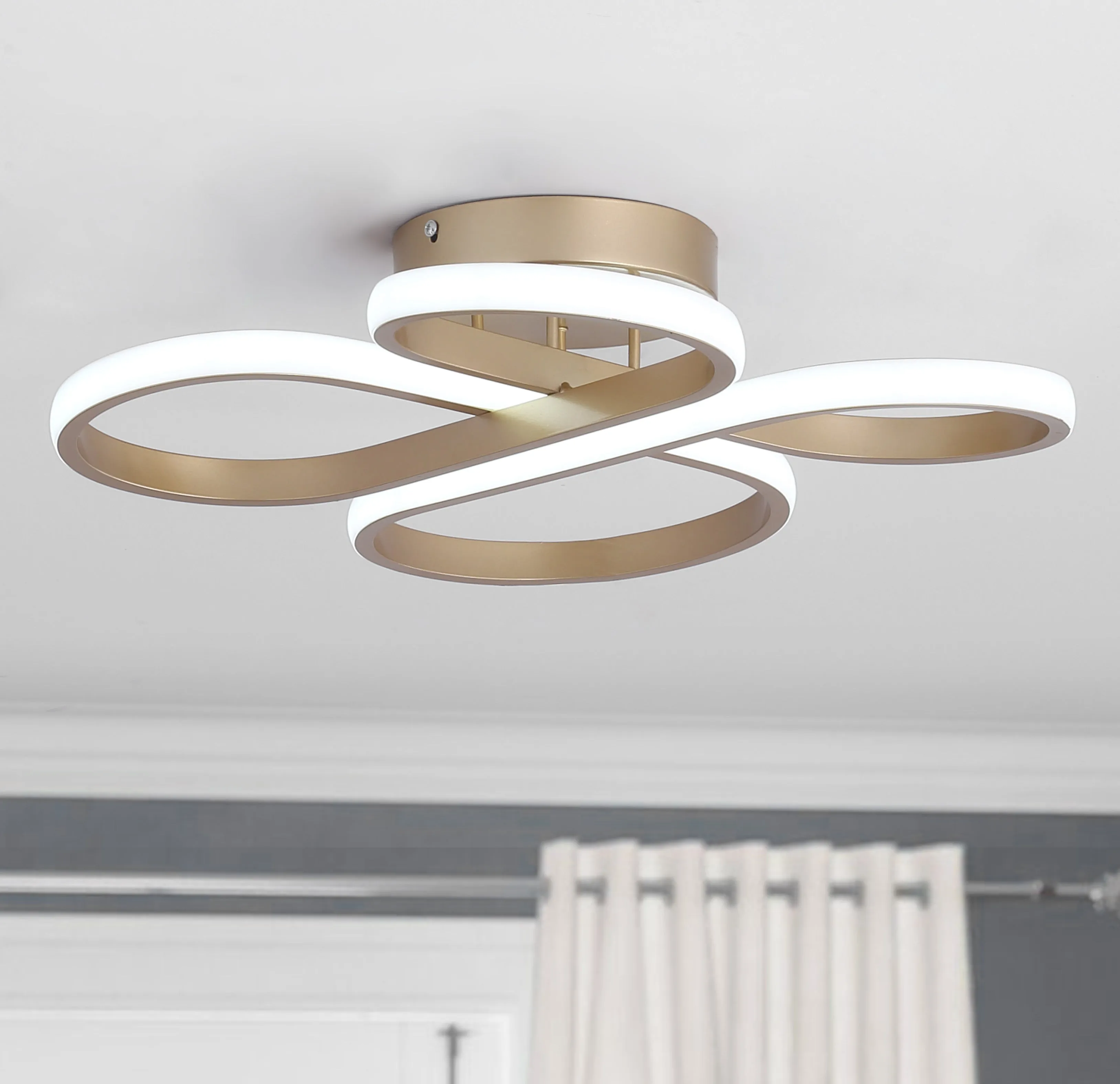 1-Light Concise LED Semi-Flush Mount Lighting