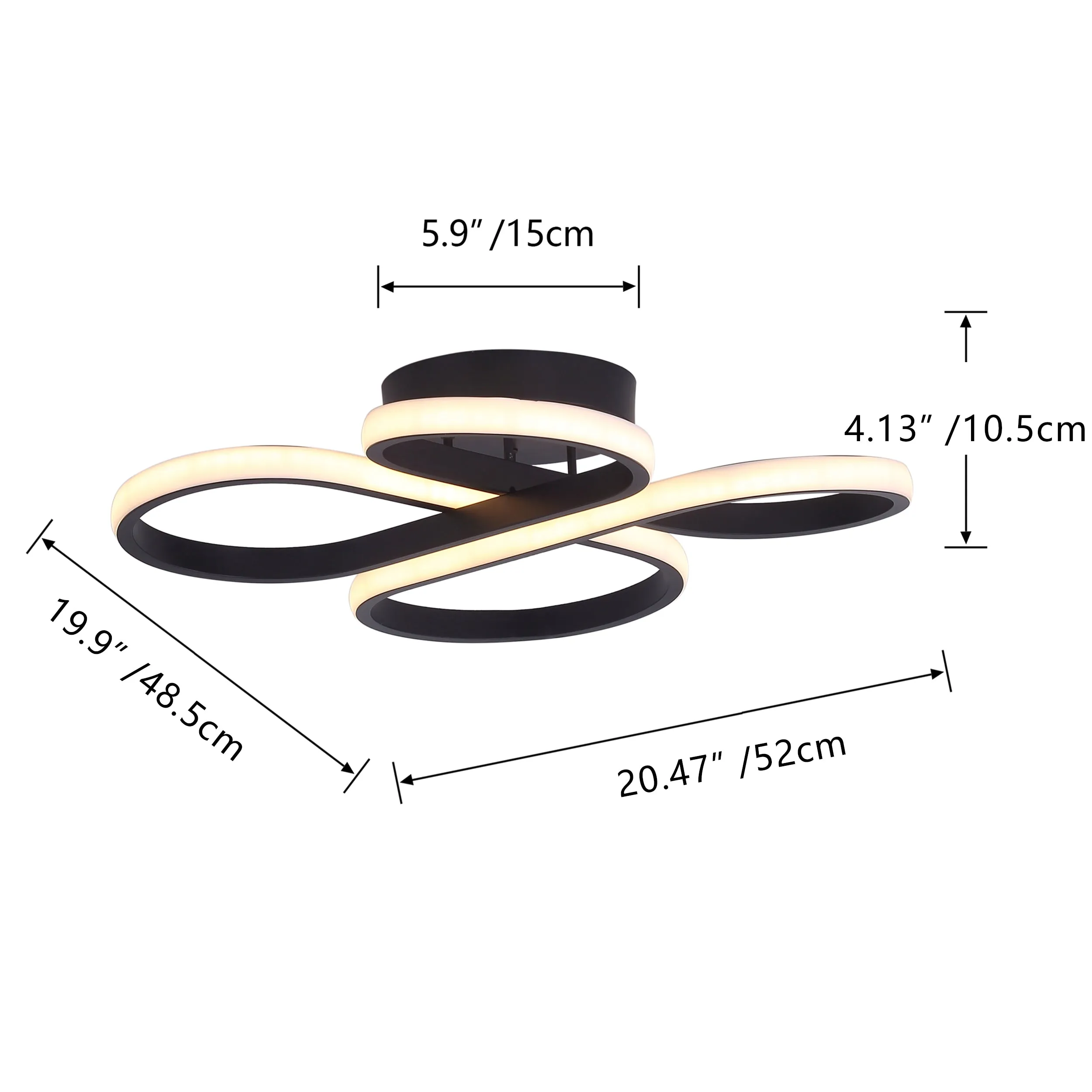 1-Light Concise LED Semi-Flush Mount Lighting