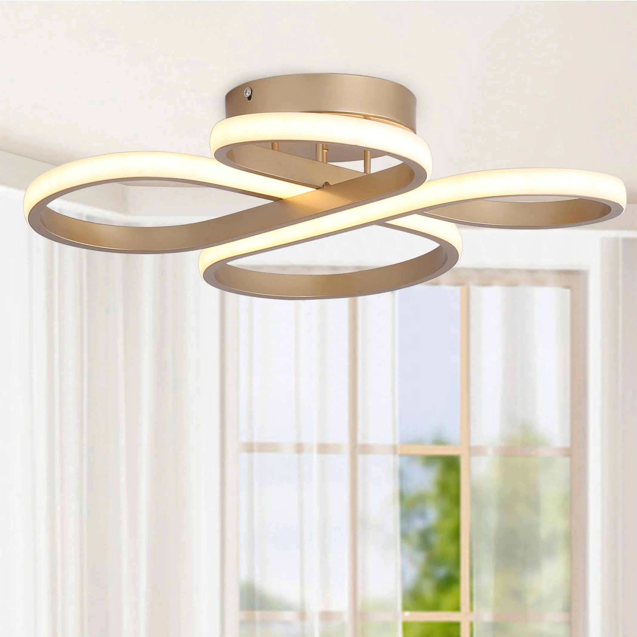 1-Light Concise LED Semi-Flush Mount Lighting