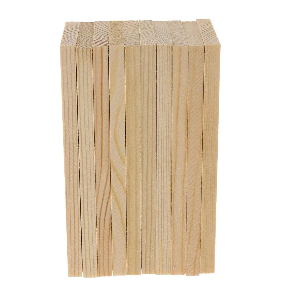 10 Pieces 10cm Natural Pine Wood Rectangle Board Fit fot Arts Craft DIY