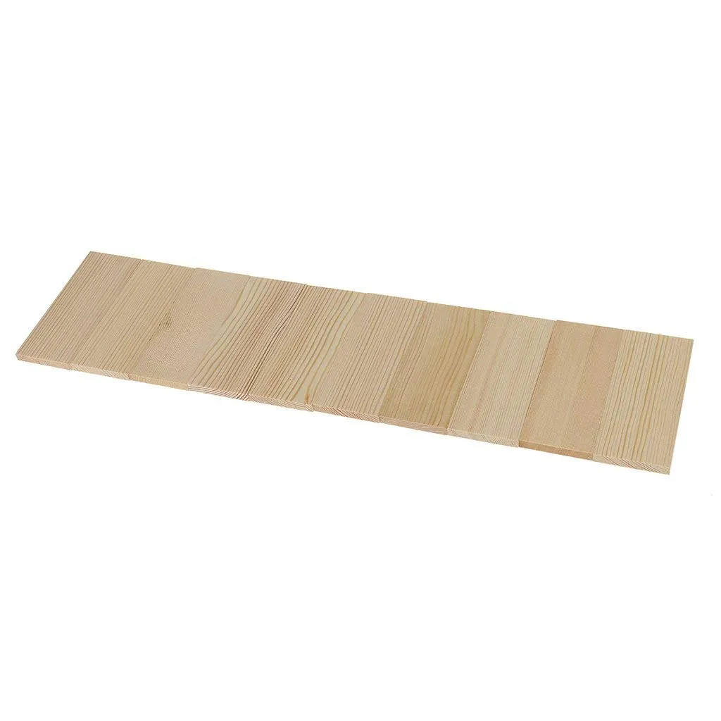 10 Pieces 10cm Natural Pine Wood Rectangle Board Fit fot Arts Craft DIY