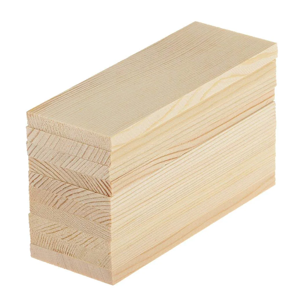 10 Pieces 10cm Natural Pine Wood Rectangle Board Fit fot Arts Craft DIY