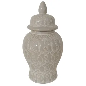 10" Temple Jar, Ivory
