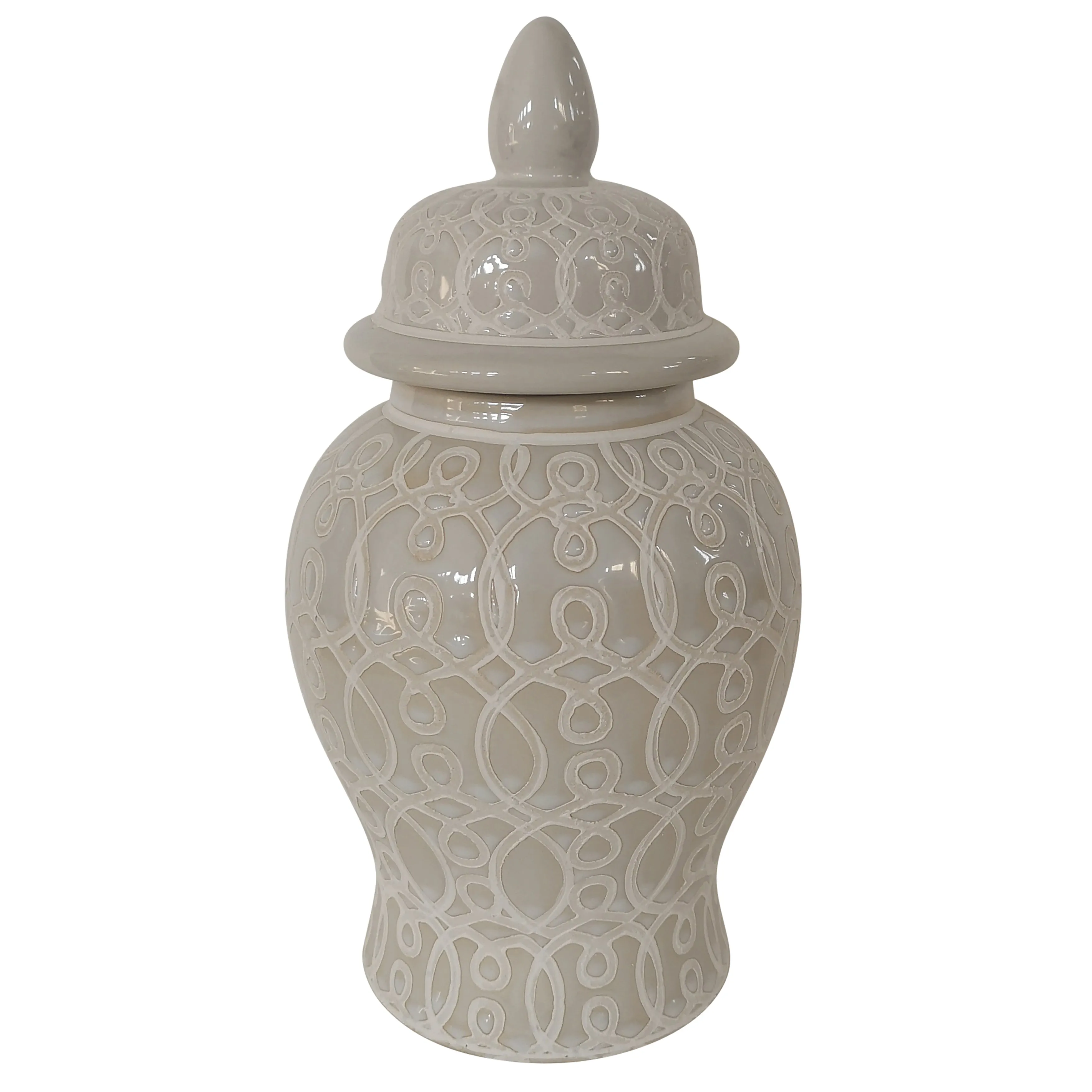 10" Temple Jar, Ivory