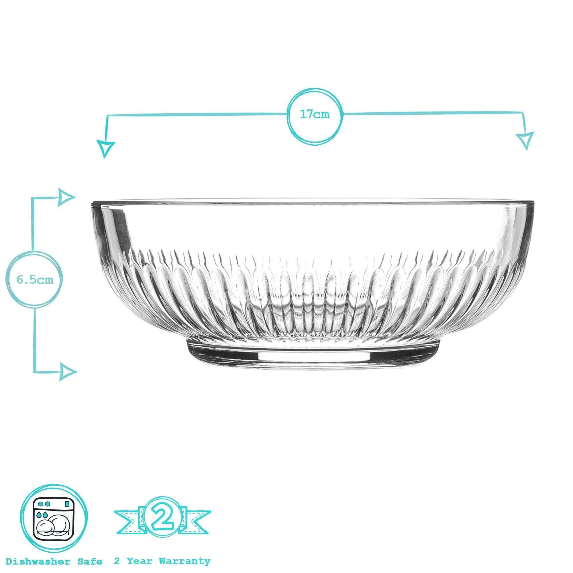 17cm Campana Glass Serving Bowl - By Argon Tableware