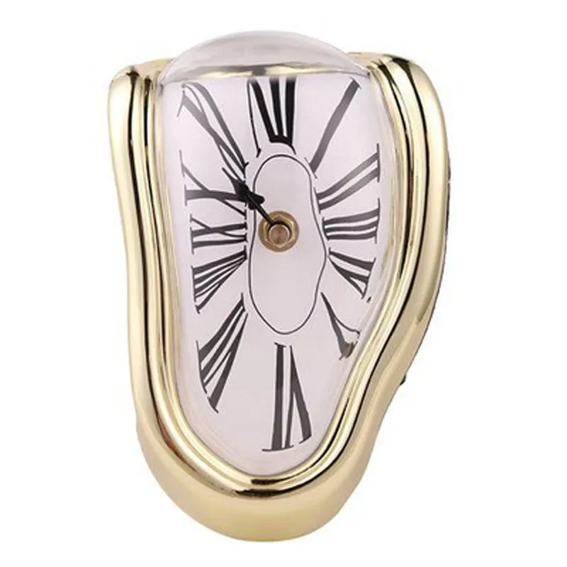 2022 New Novel Surreal Melting Distorted Wall Clocks Surrealist Salvador Dali Style Wall Watch Decoration Gift Home Garden