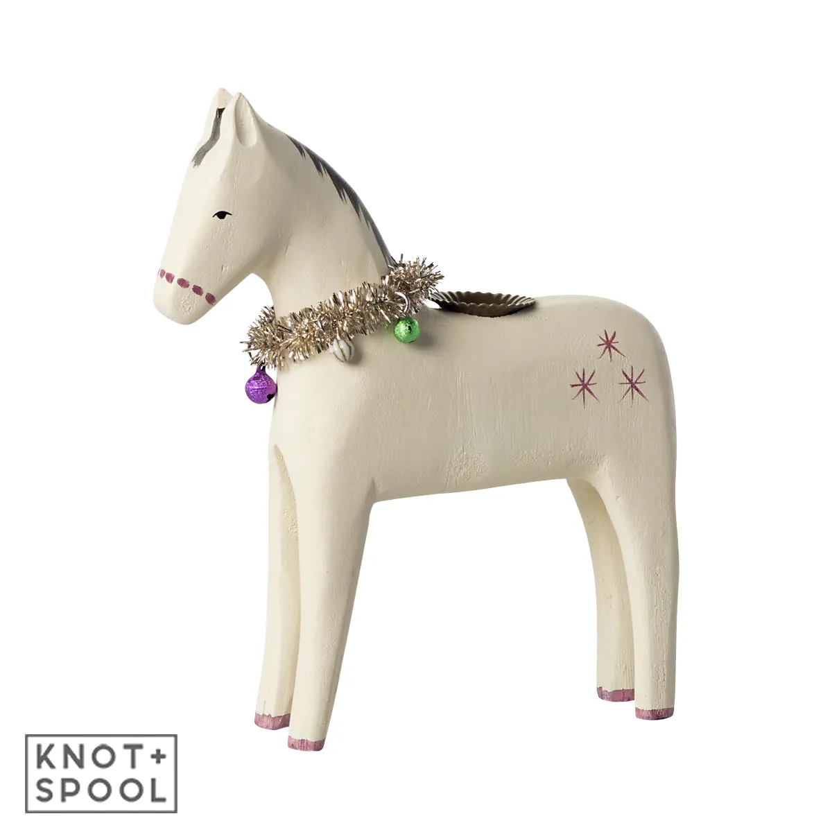 2024 Maileg Large Wooden Horse Candle Holder