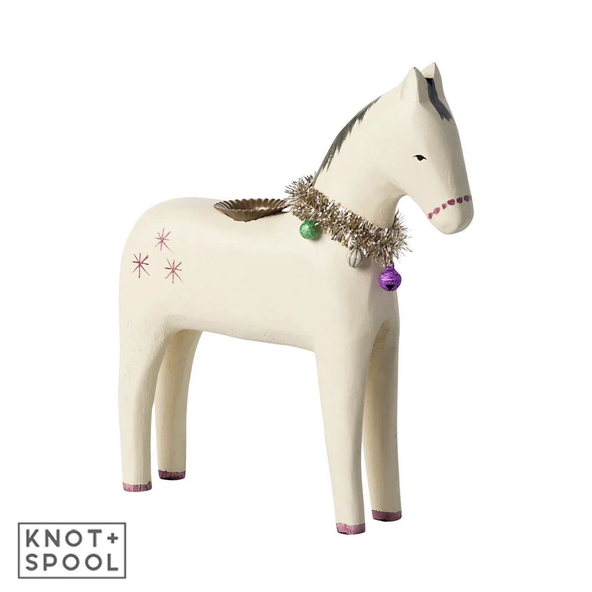 2024 Maileg Large Wooden Horse Candle Holder
