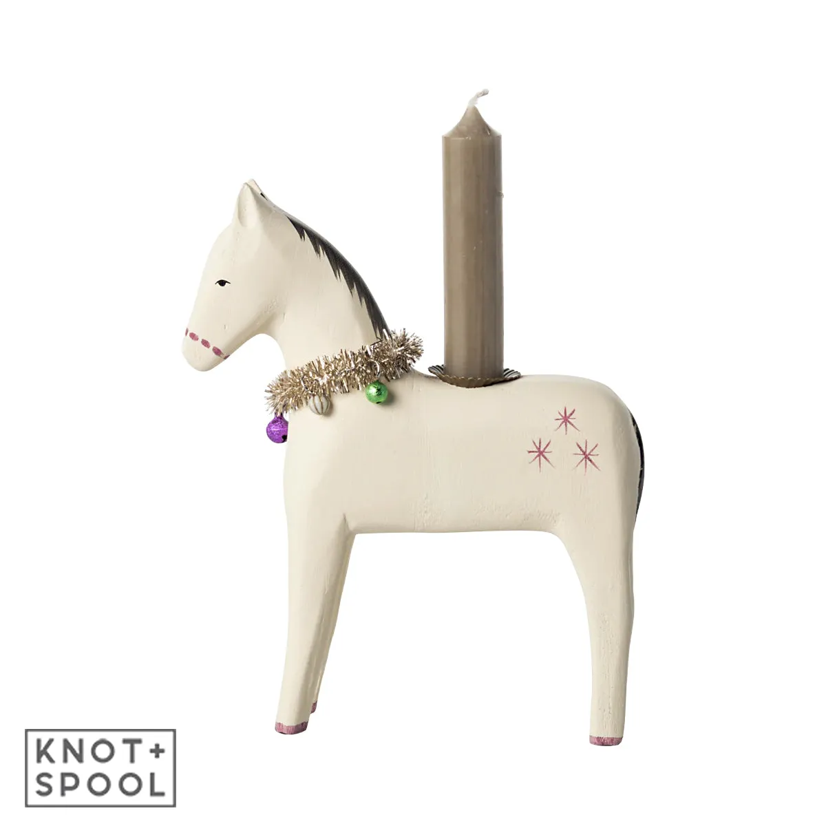 2024 Maileg Large Wooden Horse Candle Holder