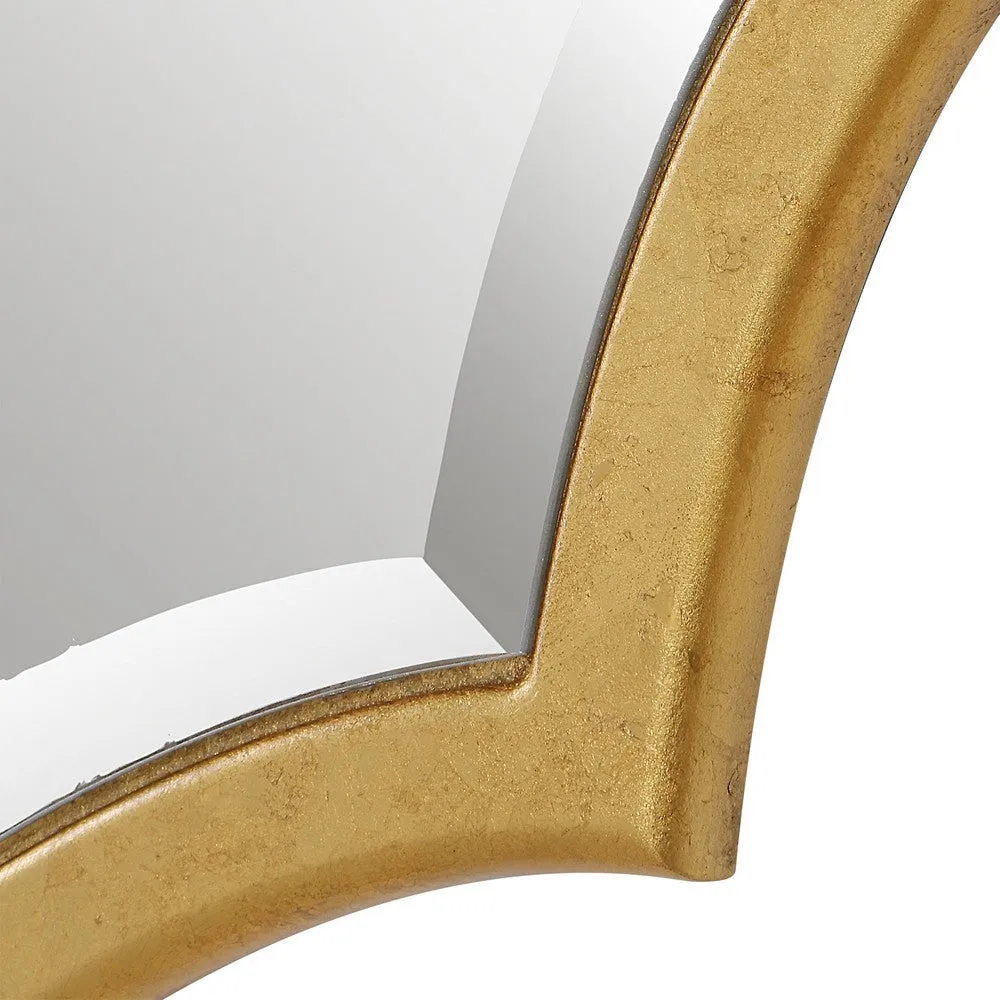 27 x 41 Modern Beveled Mirror in Classic Metal Frame, Gold Leaf Finish By Casagear Home
