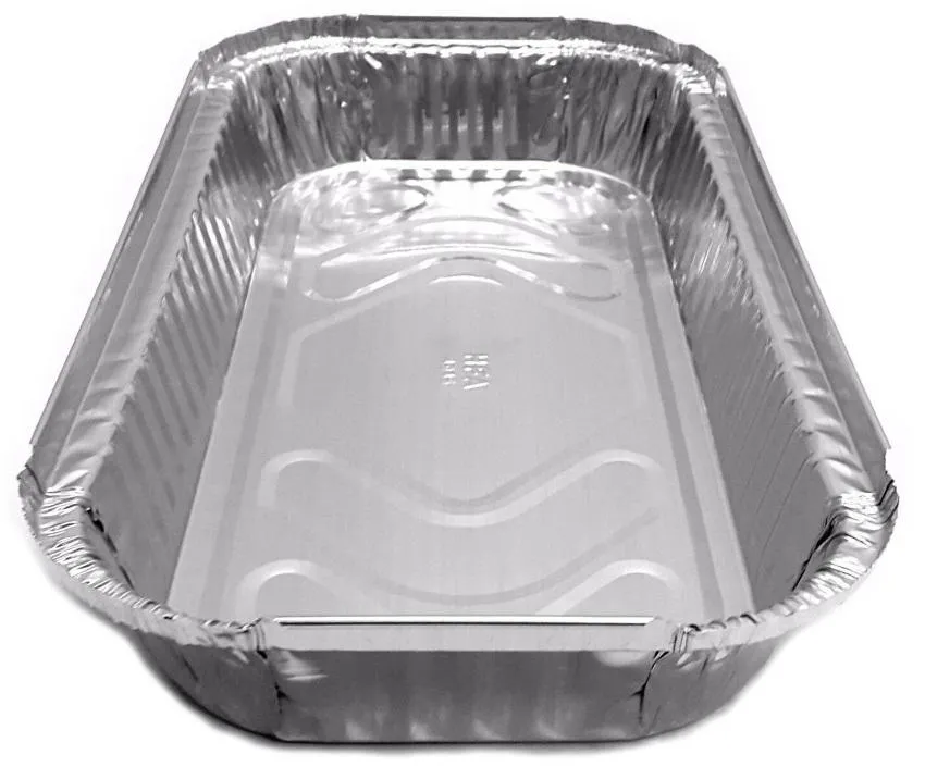 3 lb. Oblong Entrée Take-Out Foil Pan w/Board Lid Combo Pack 100/CS
