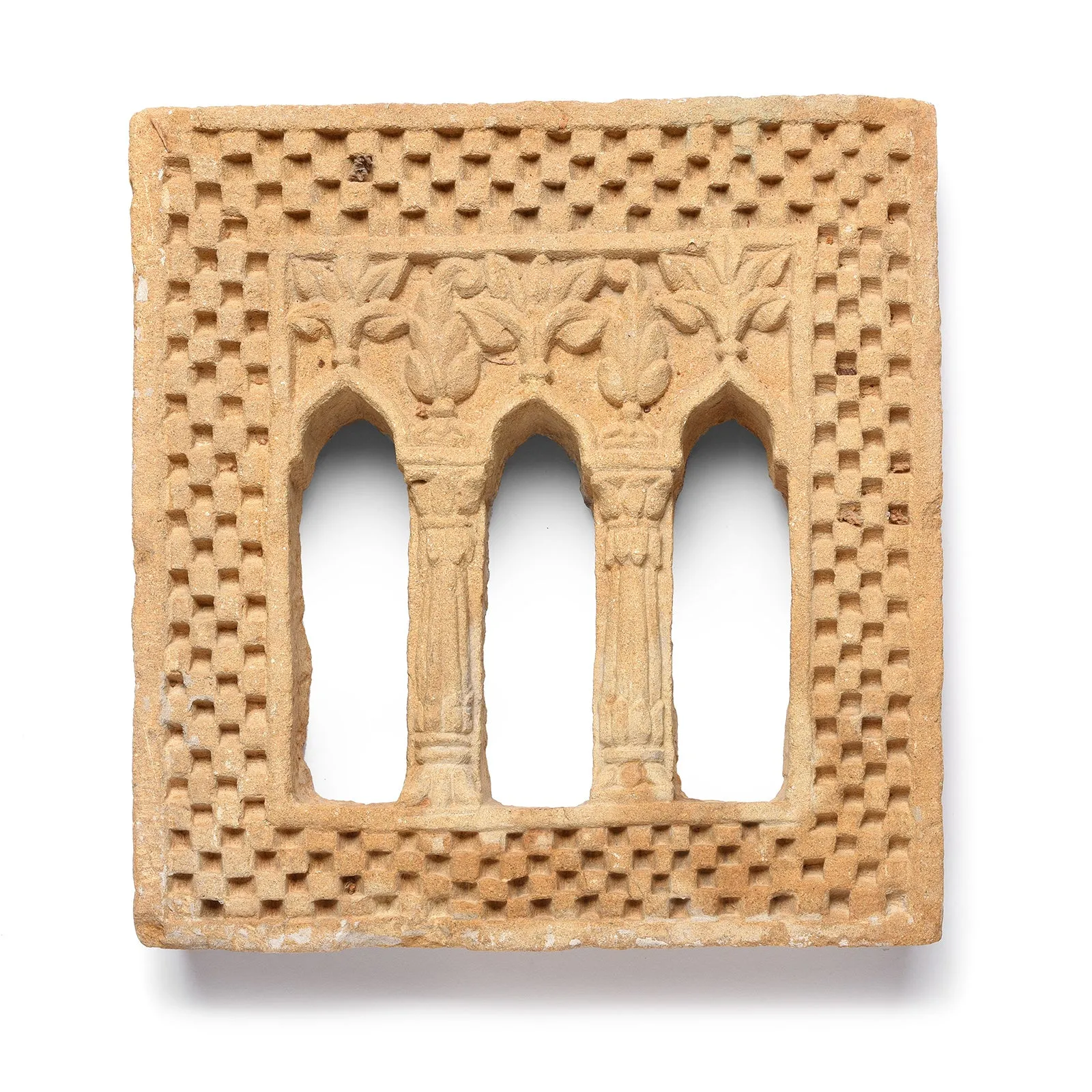 3 Way Stone Lamp Niche From Jaisalmer - 19th Century