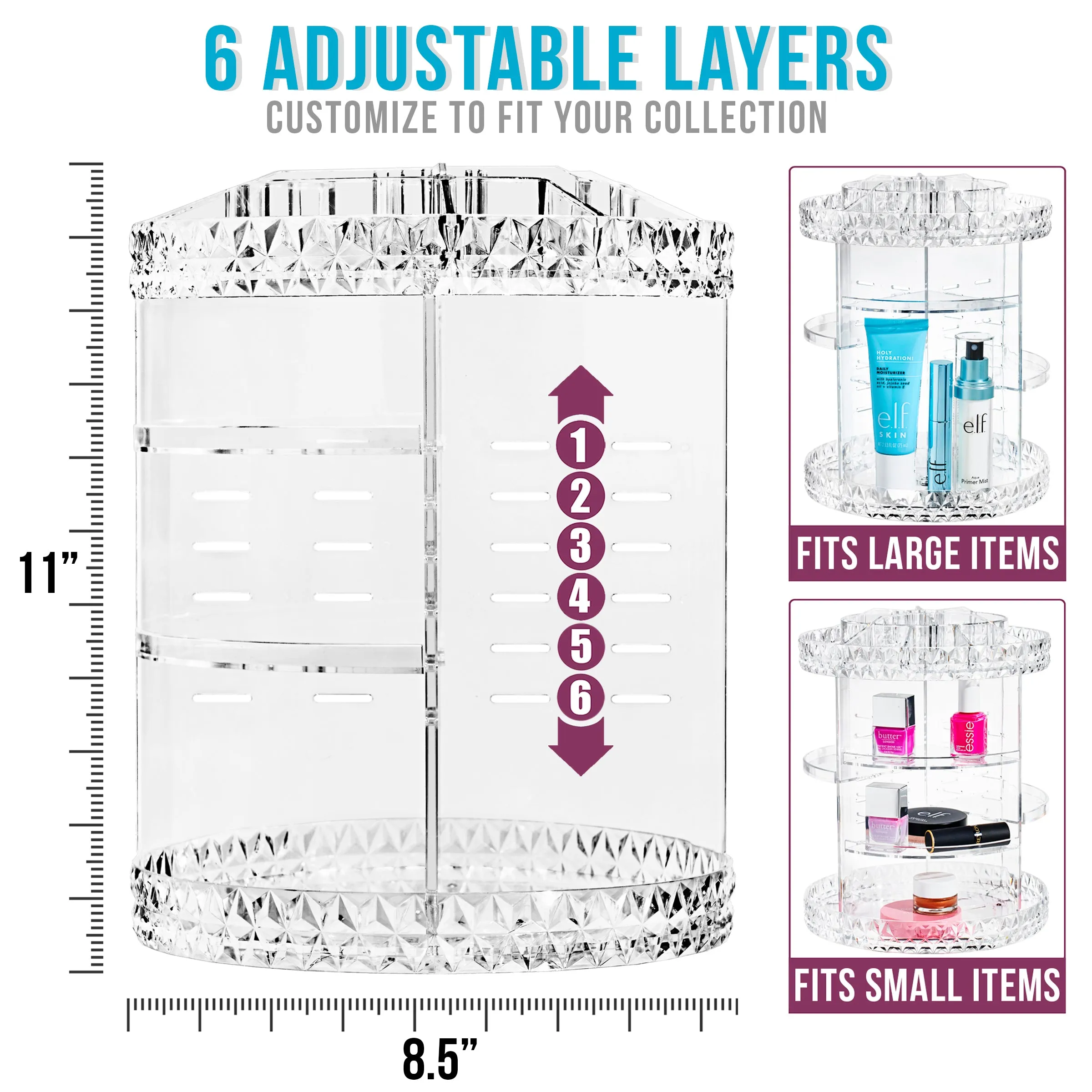 360° Makeup Organizer Carousel