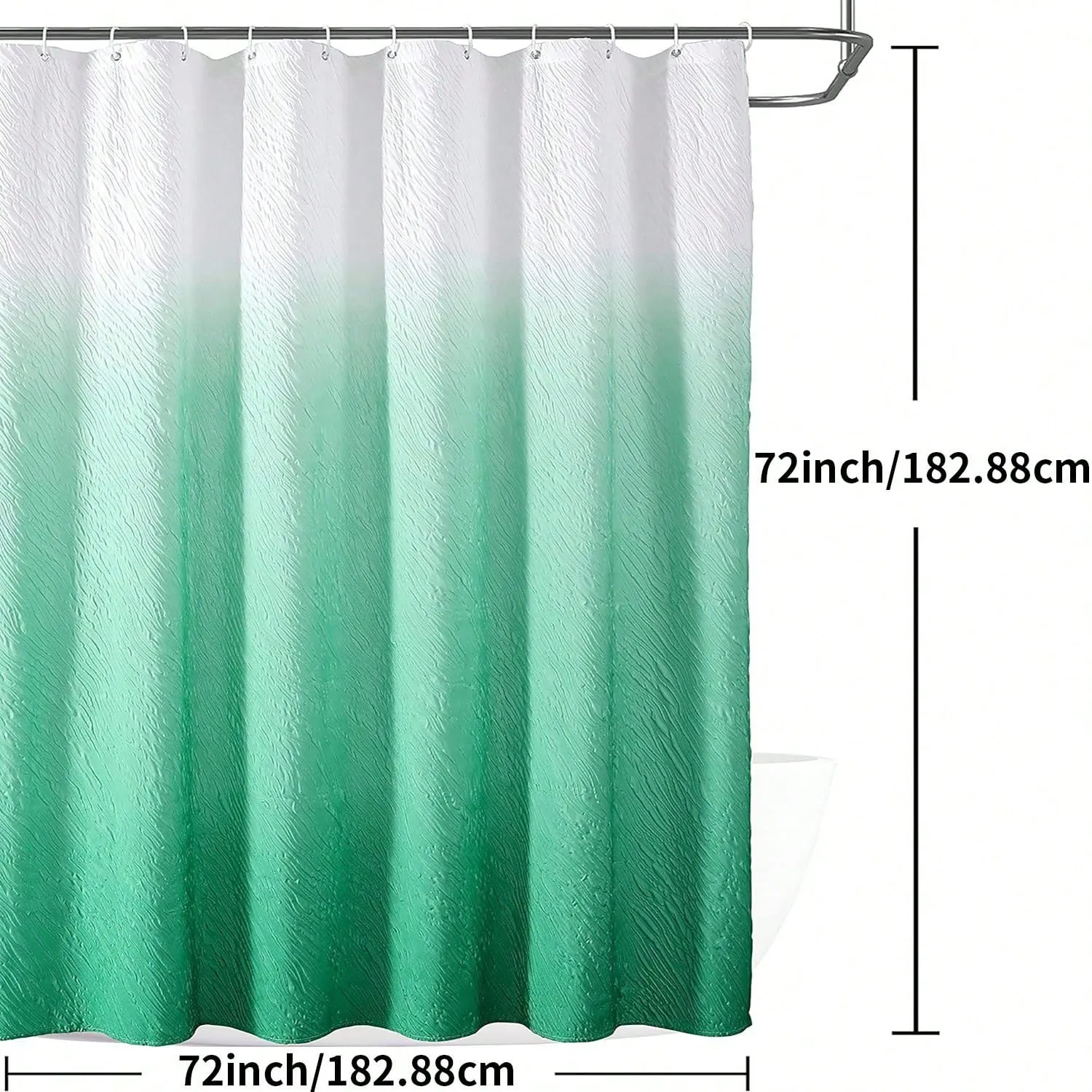 3D Embossed Gradient Fabric Shower Curtain - Waterproof Bathroom Accessories for Home Décor