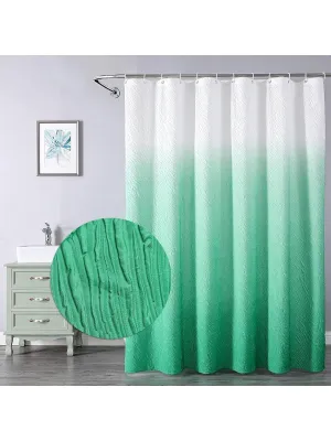 3D Embossed Gradient Fabric Shower Curtain - Waterproof Bathroom Accessories for Home Décor