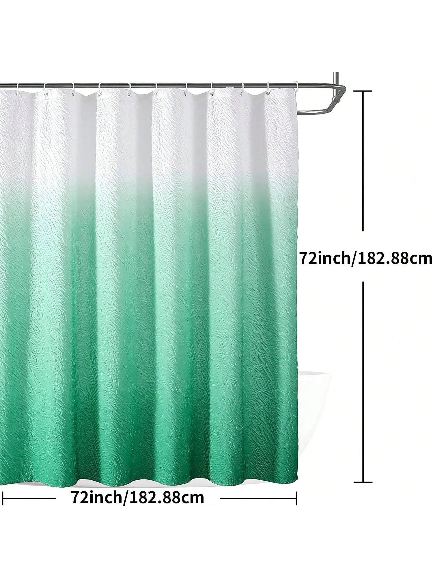 3D Embossed Gradient Fabric Shower Curtain - Waterproof Bathroom Accessories for Home Décor