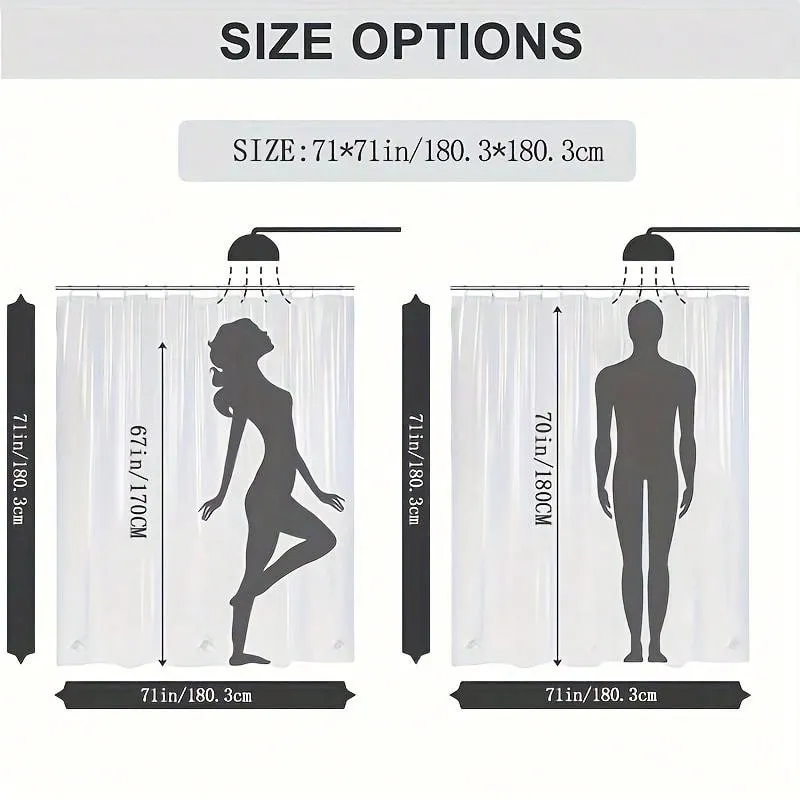 3D Embossed Gradient Fabric Shower Curtain - Waterproof Bathroom Accessories for Home Décor
