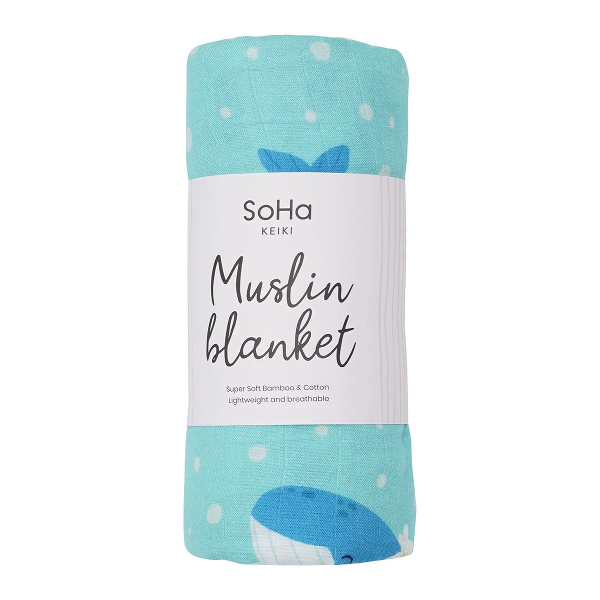 47in Lei & Whale Muslin Blanket