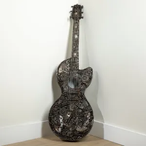 48 Guitar Inspired Recycled Metal Art Sculpture