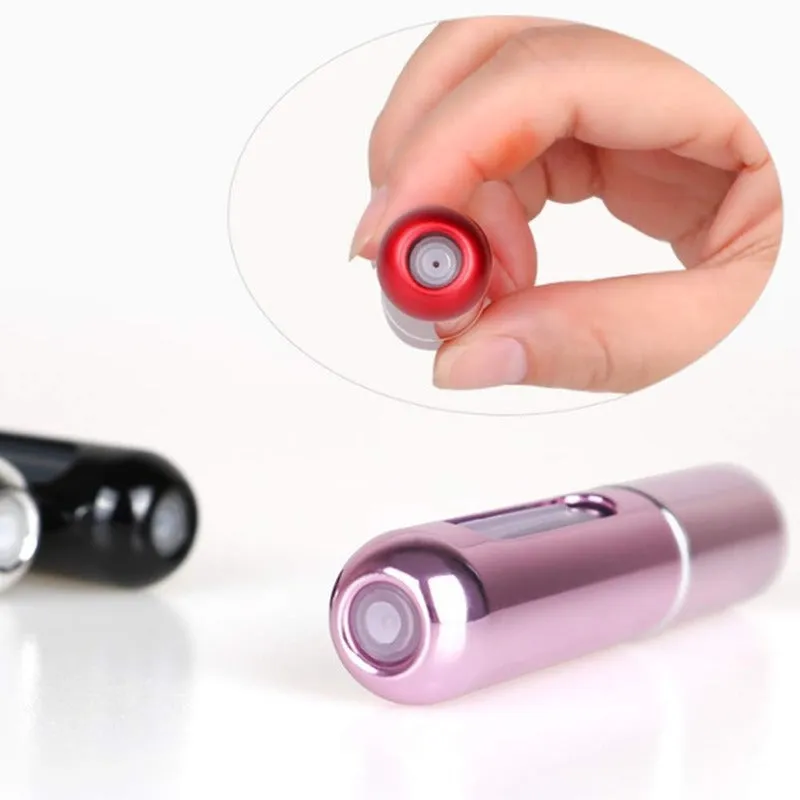 5ml Perfume Atomizer Portable Liquid Container For Cosmetics Mini Aluminum Spray Alcochol Empty Bottle Refillable For Traveling 4Pcs 5ml Mini Refillable Travel Portable Perfume Atomizer Pumpn Case