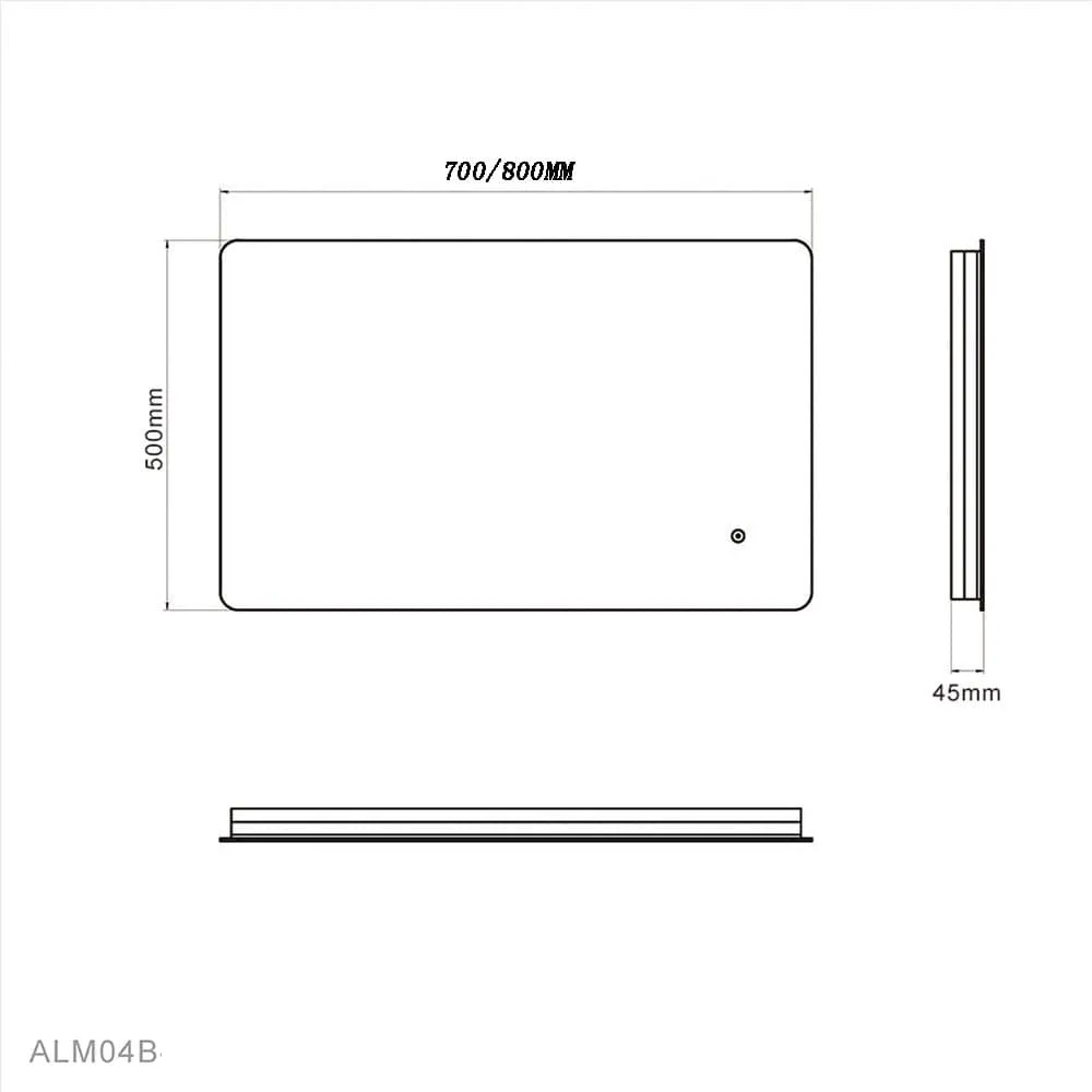 800x500mm Back LED Light Bathroom Mirror