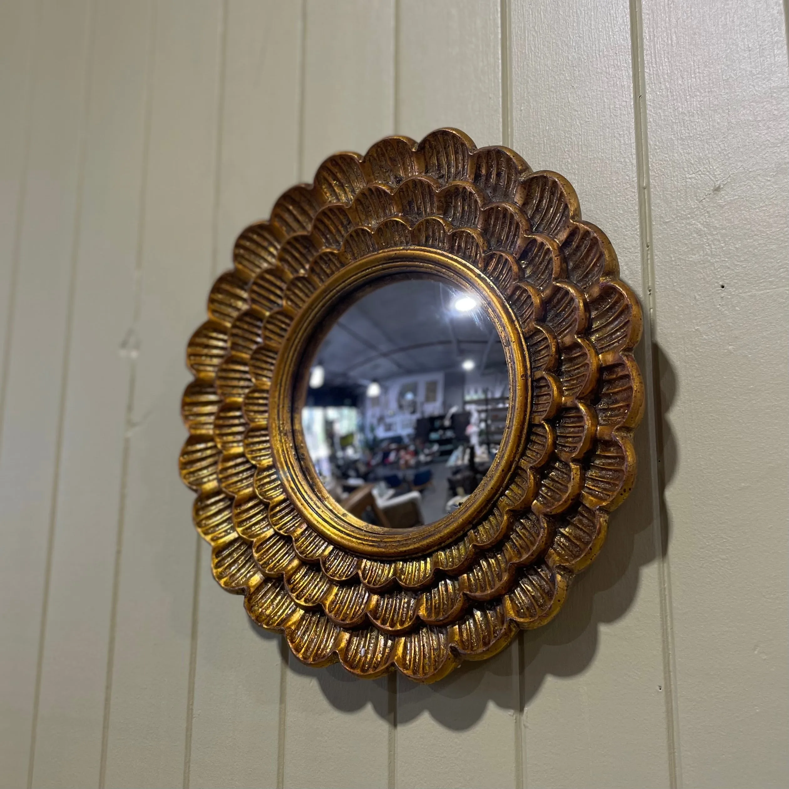 A COLLECTION OF VINTAGE MIRRORS: Golden Petals Mirror
