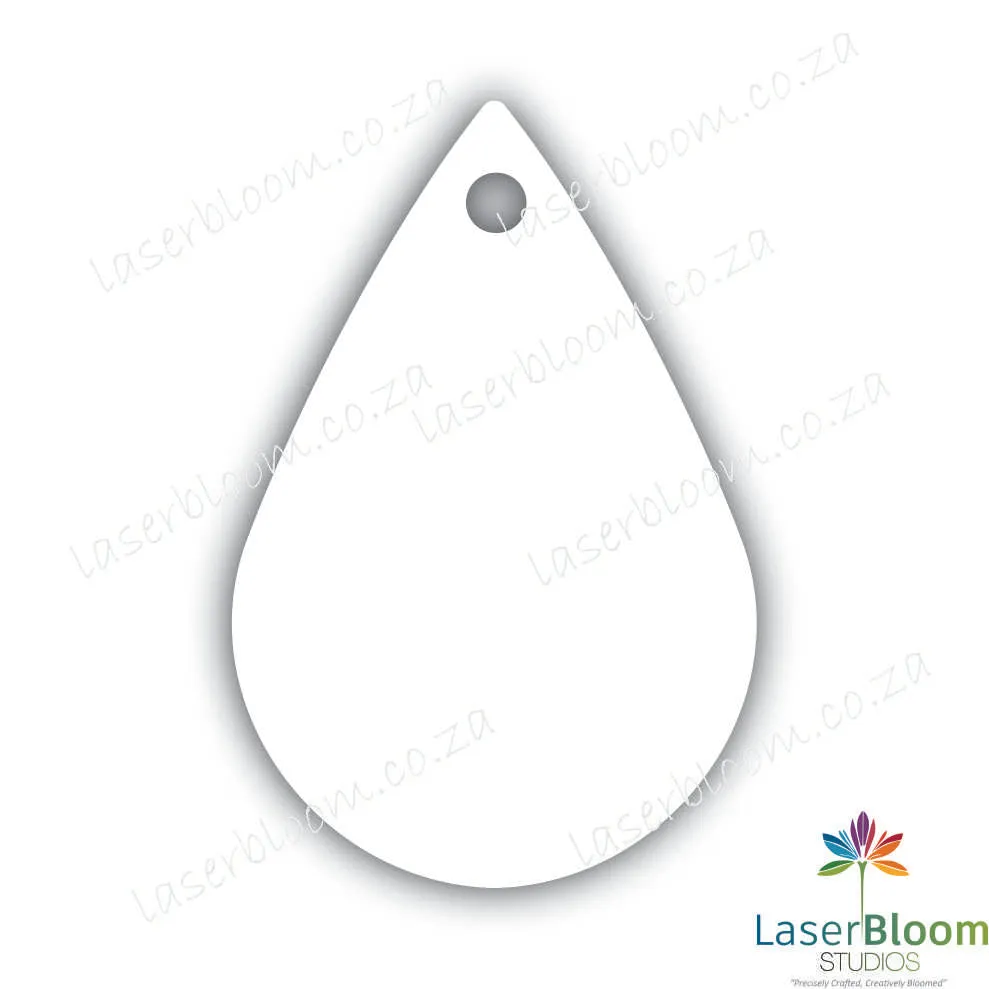 Acrylic Blank Blood/Water Drop- Select Your Thickness (1.5mm, 2mm, 3mm)