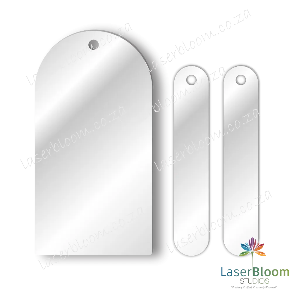 Acrylic Blank Clear Arch and Tags - Select Your Thickness (1.5mm, 2mm, 3mm)