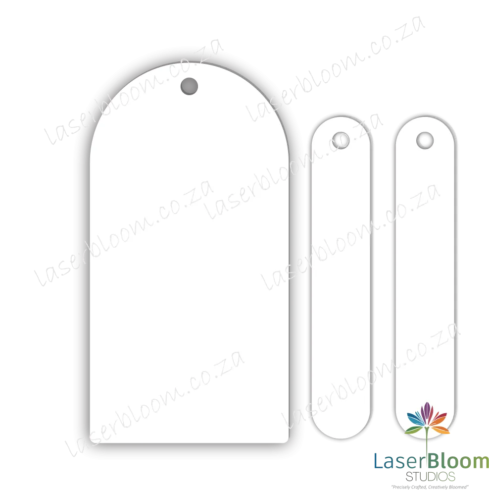 Acrylic Blank Clear Arch and Tags - Select Your Thickness (1.5mm, 2mm, 3mm)