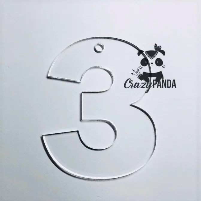 Acrylic Blank Clear Individual Numbers (60-100mm)