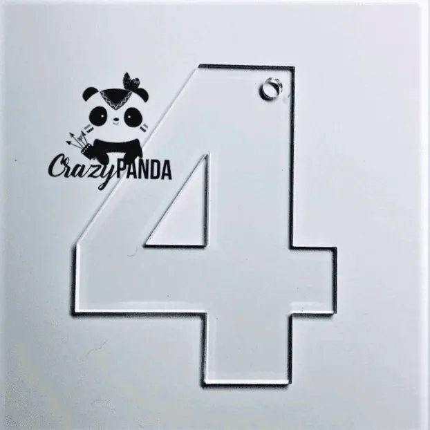 Acrylic Blank Clear Individual Numbers (60-100mm)