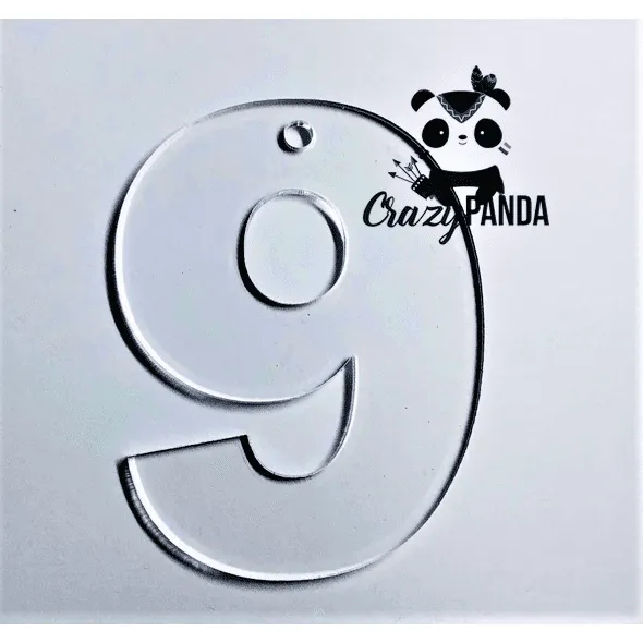 Acrylic Blank Clear Individual Numbers (60-100mm)