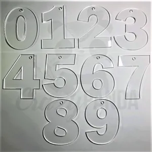 Acrylic Blank Clear Individual Numbers (60-100mm)