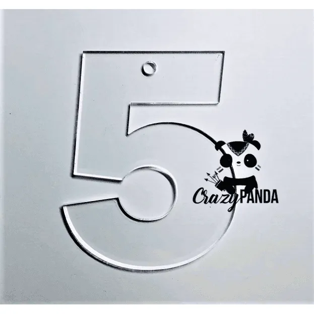 Acrylic Blank Clear Individual Numbers (60-100mm)