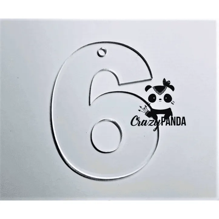 Acrylic Blank Clear Individual Numbers (60-100mm)