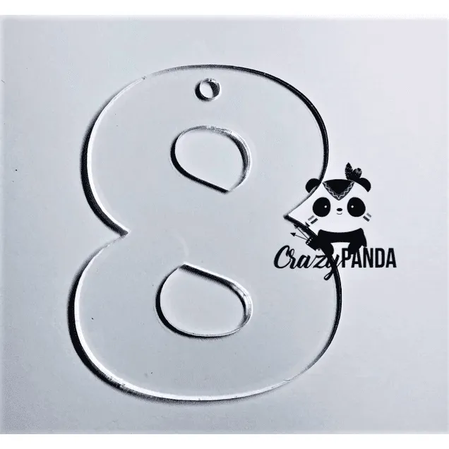 Acrylic Blank Clear Individual Numbers (60-100mm)