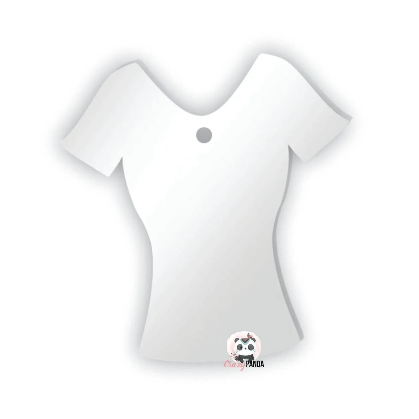 Acrylic Blank Clear Ladies V-Neck Shirt 85x55x1.5mm