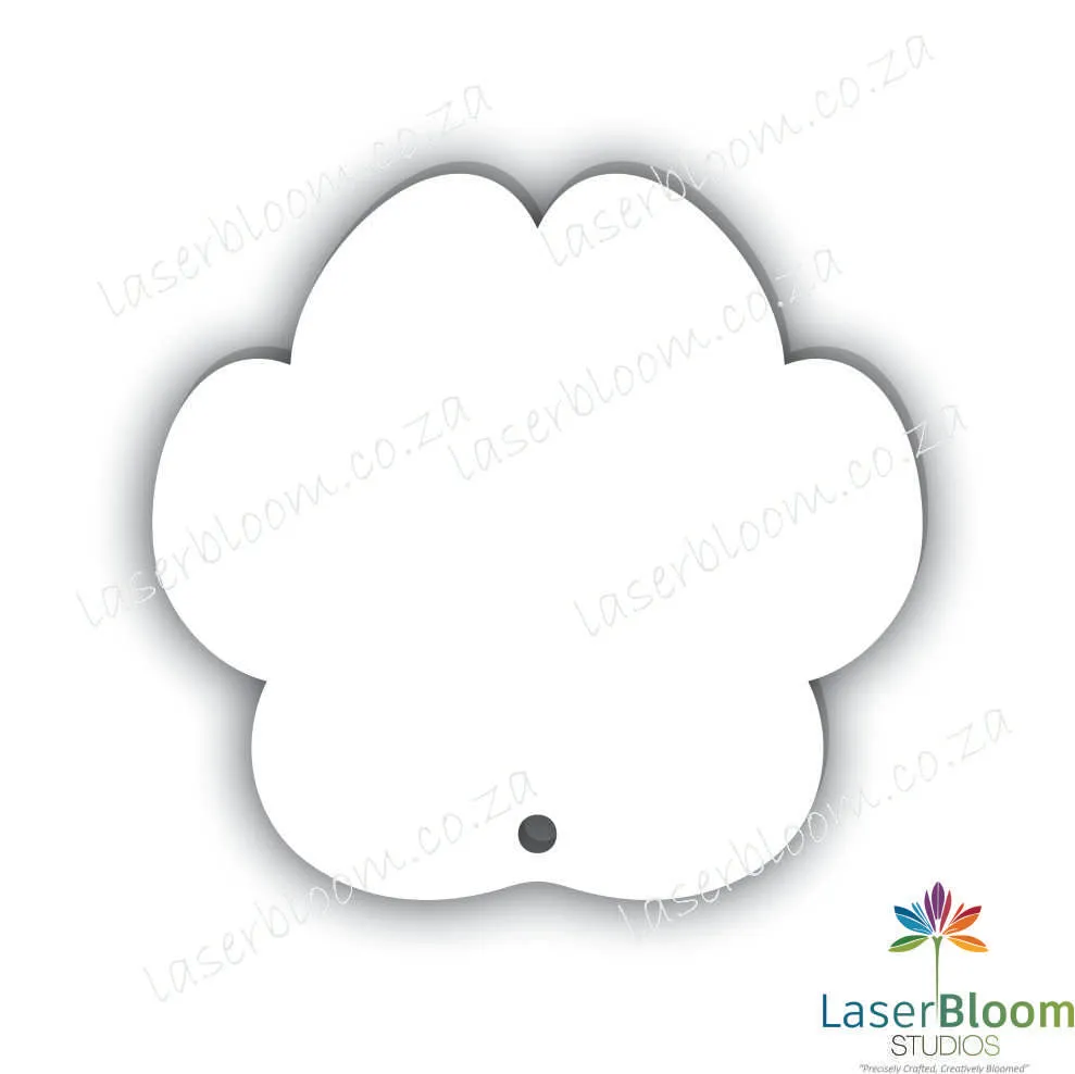 Acrylic Blank Paw- Select Your Thickness (1.5mm, 2mm, 3mm)