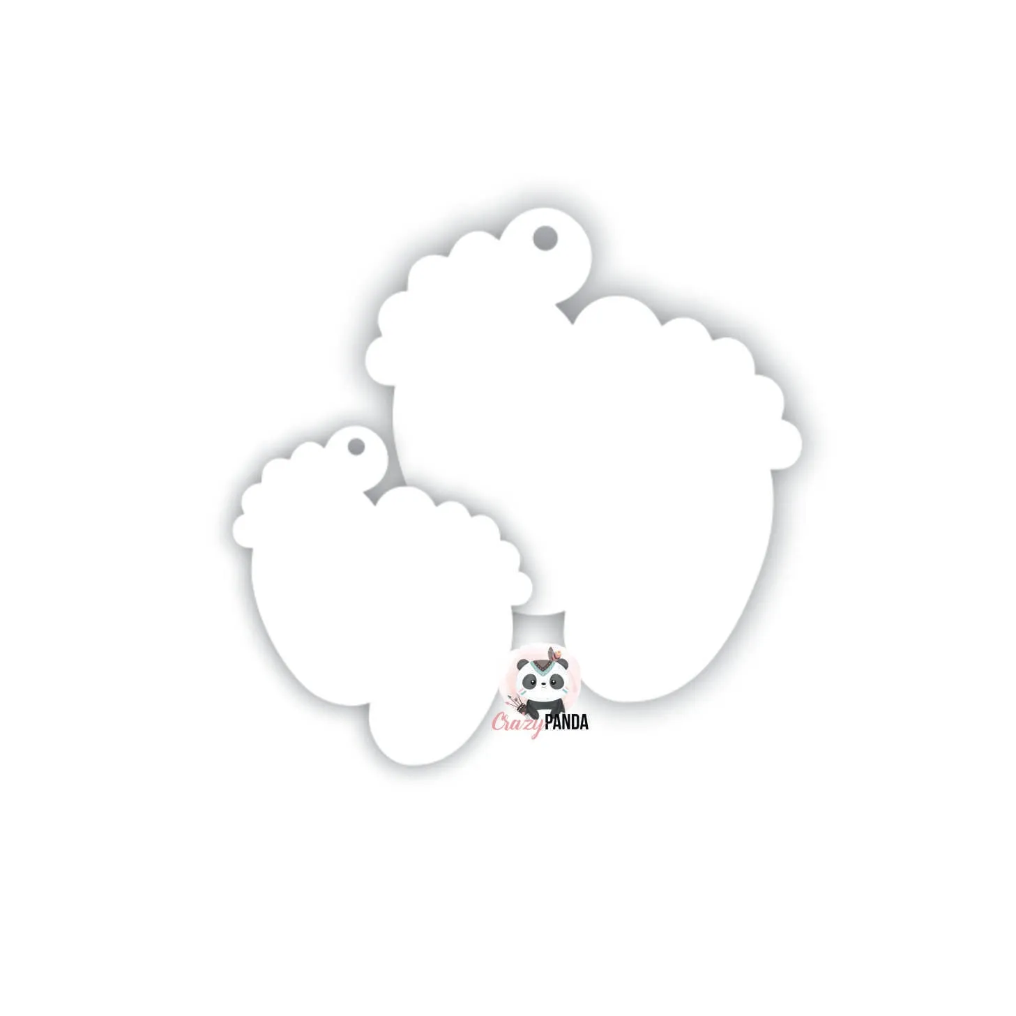 Acrylic Blank White Baby Feet (Sizes)