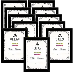 AG CRAFTS A4 Size Photo Frame For Wall Black Picture Frame For Home and Office Decoration (Black-A4-11 Frame)