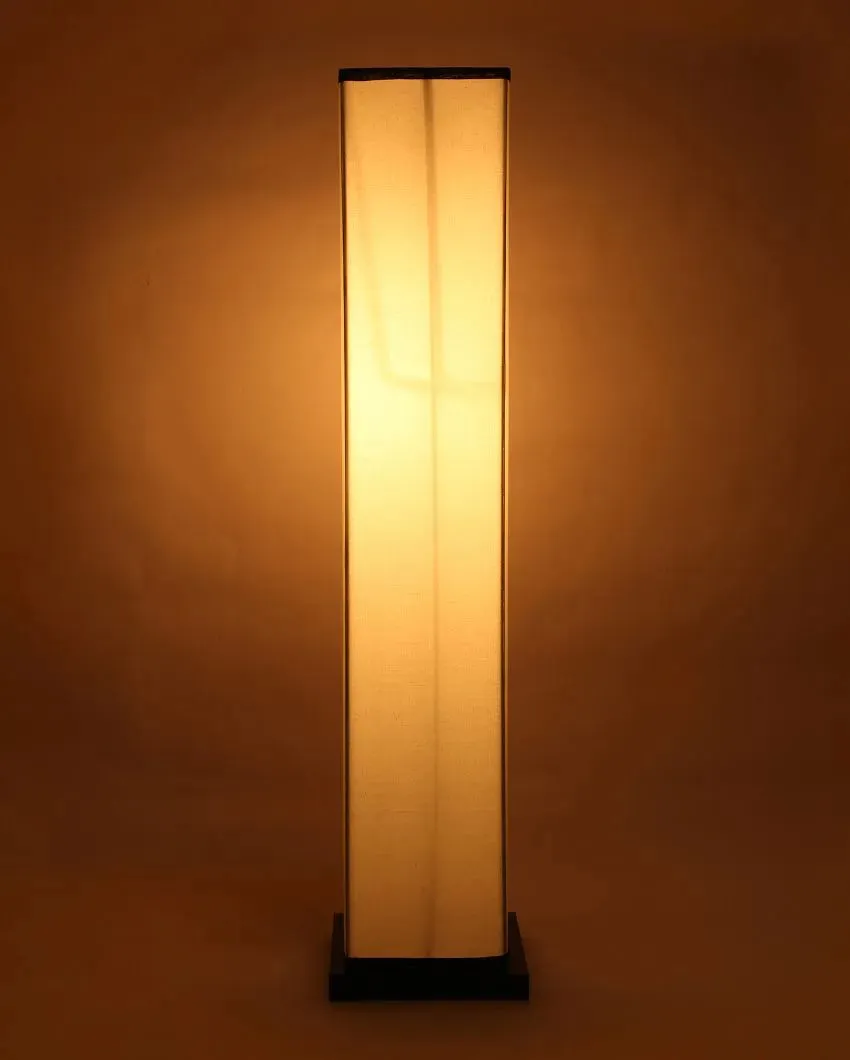 Ageless Design Multicolor Cotton Square Wood Floor Lamp | 2.8 Feet