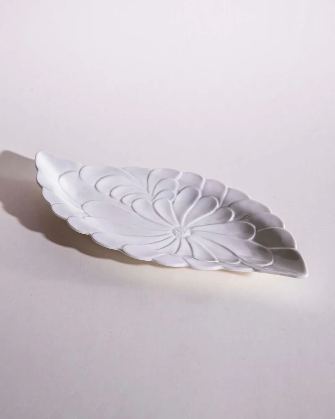 All White Embossed Serving Platter