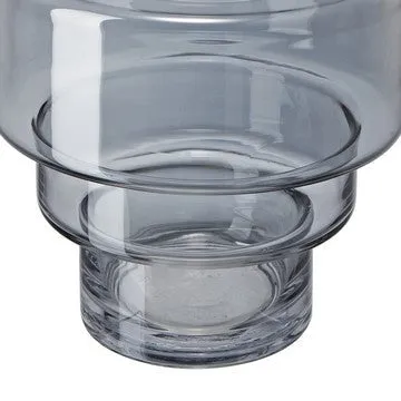 Alma 14 Inch Modern Vase, Geometric Design, Silver Luster Glass Frame By Casagear Home
