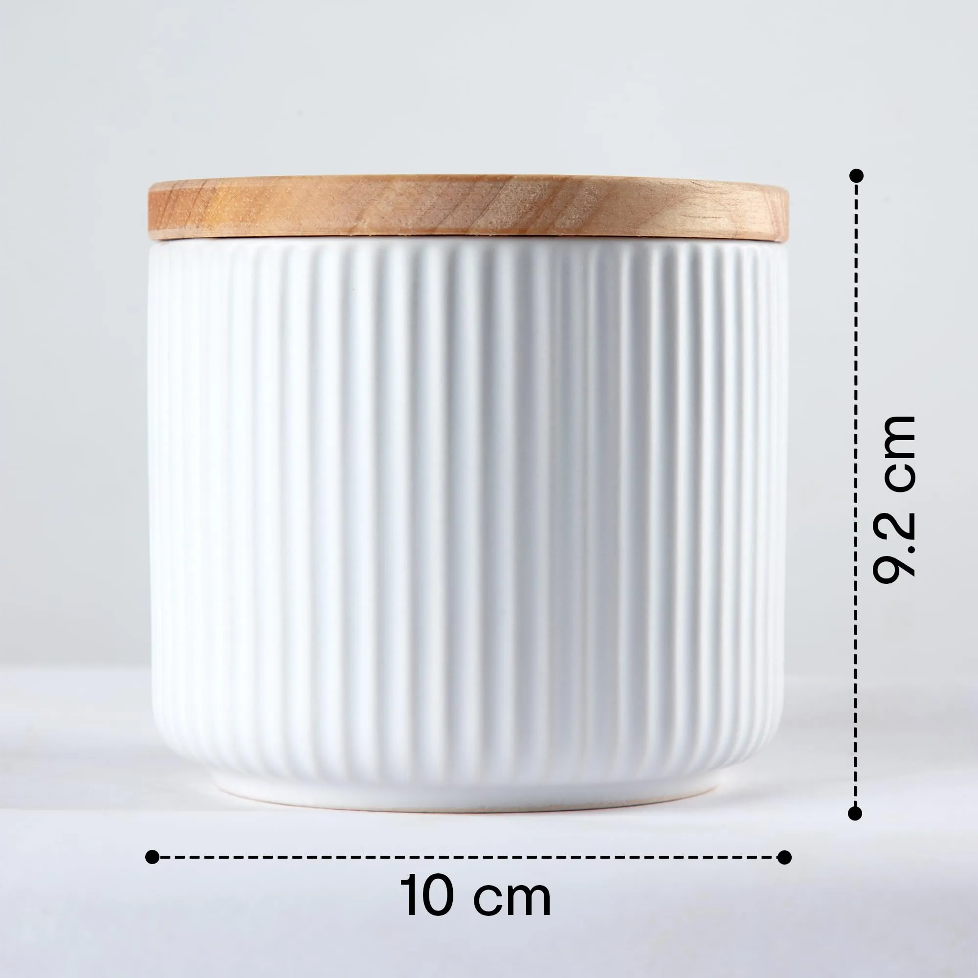 Anko 400ml Stoneware Ceramic Jars for Kitchen Storage | Container Set for Kitchen with Rubberwood Lid & Silicone Ring | Kitchen Container for Snacks, Tea, Sugar | Black | Set of 3