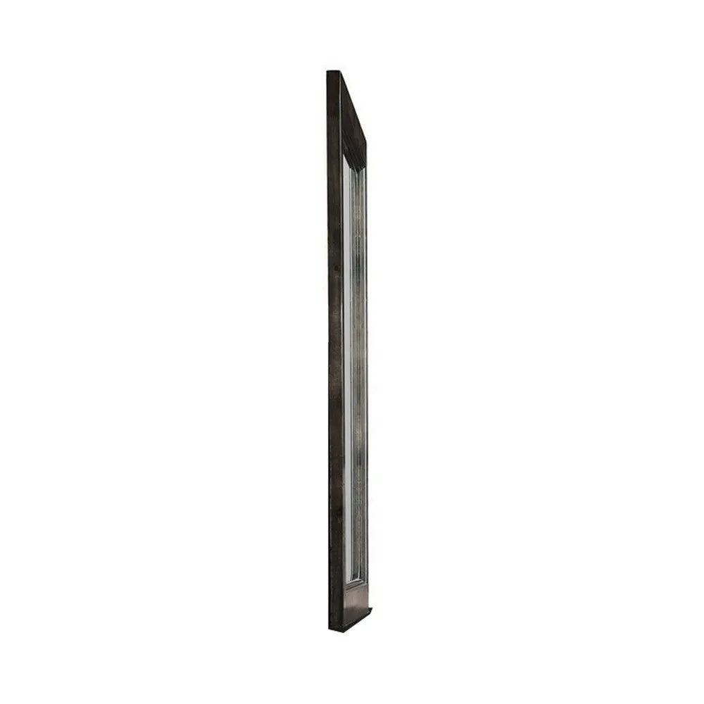 Annu 43 x 43 Dresser Mirror, Transitional, Square Walnut Brown Wood Frame By Casagear Home