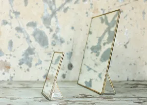 Antique Brass Framed Mirror - Standing - Two Sizes