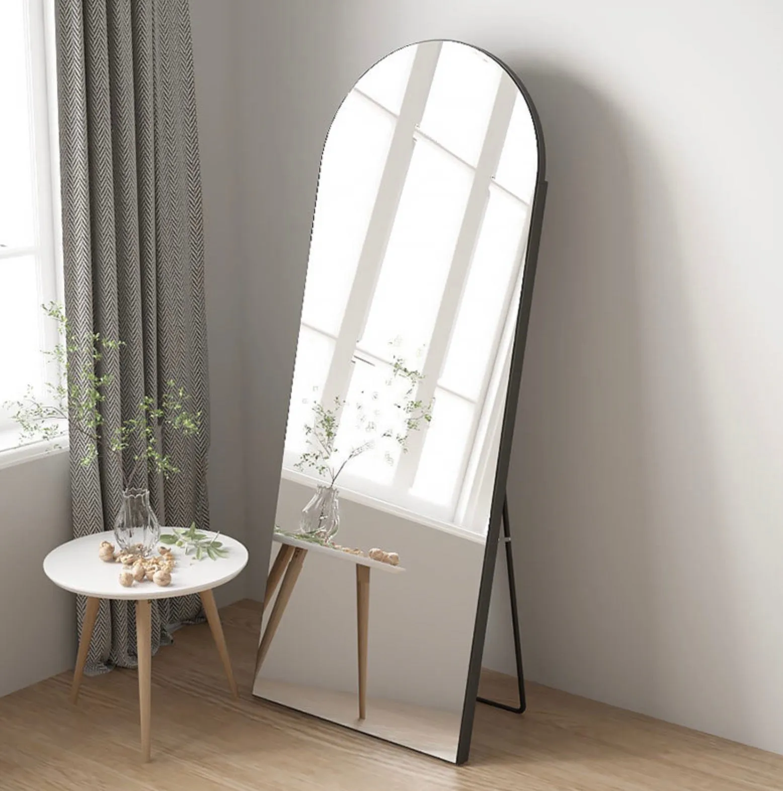 Arched Full Length Mirror With Stand 50_170cm _ Wooden