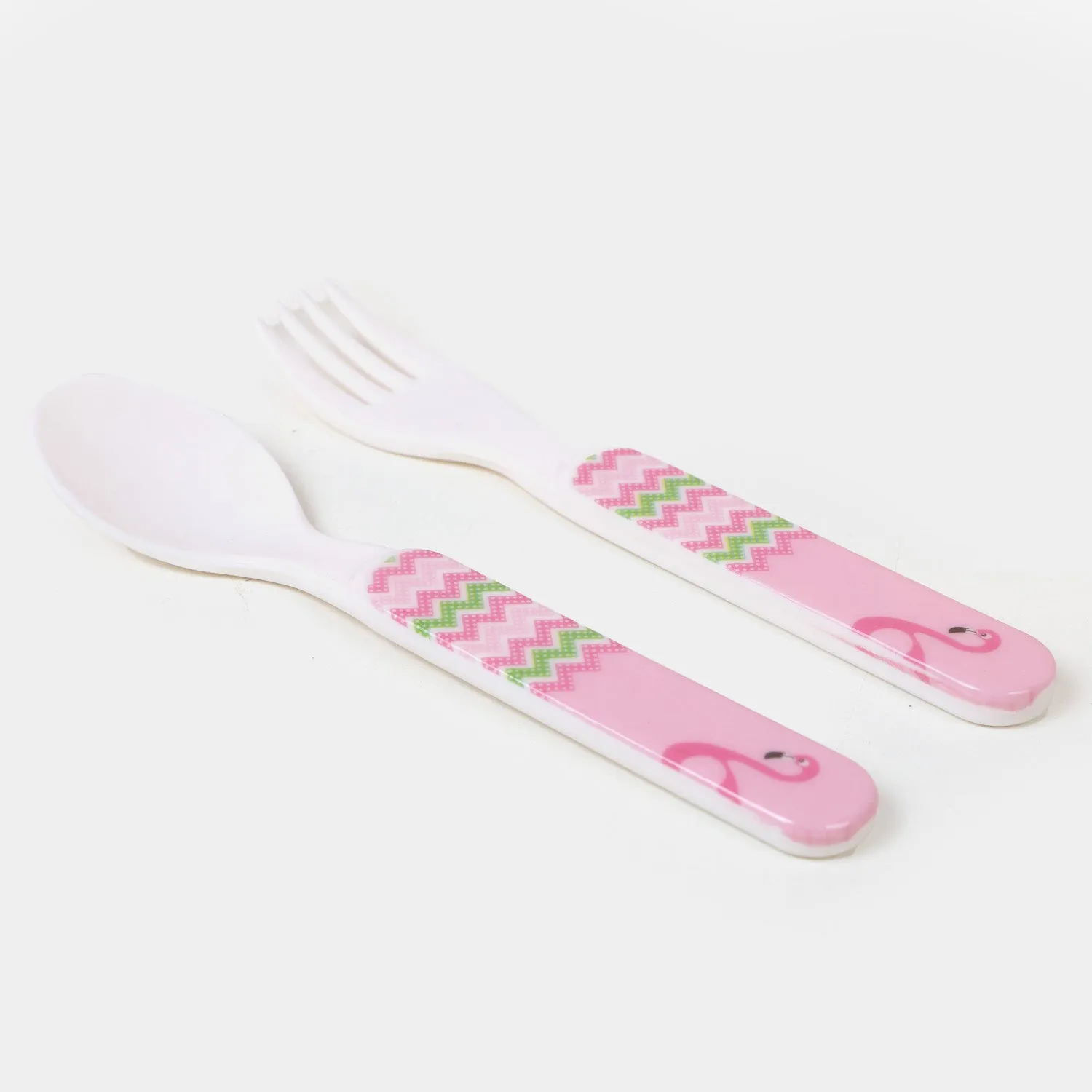 Baby Feeding Bowl Plate Dishes Fork Spoon Cup 5Pcs/Set - Flamingo